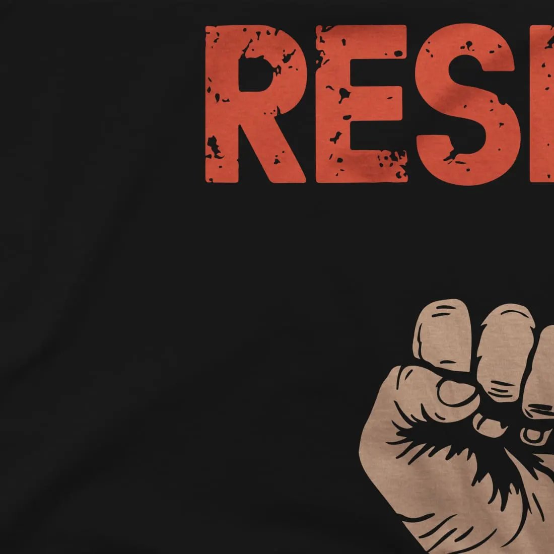 Resist Raised Fist with Distressed Design t-shirt by Art-O-Rama Shop
