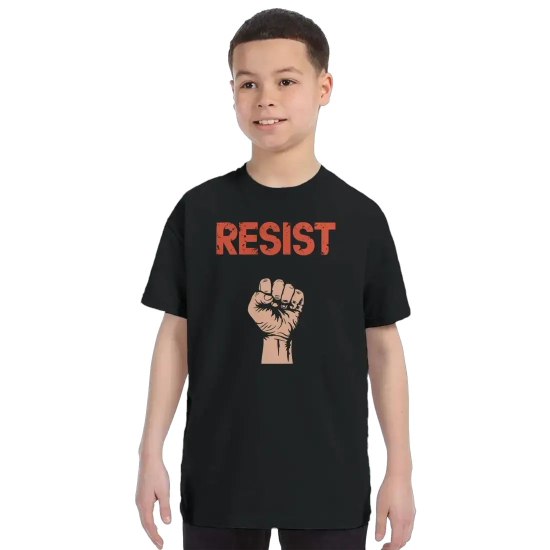 Resist Raised Fist with Distressed Design t-shirt by Art-O-Rama Shop