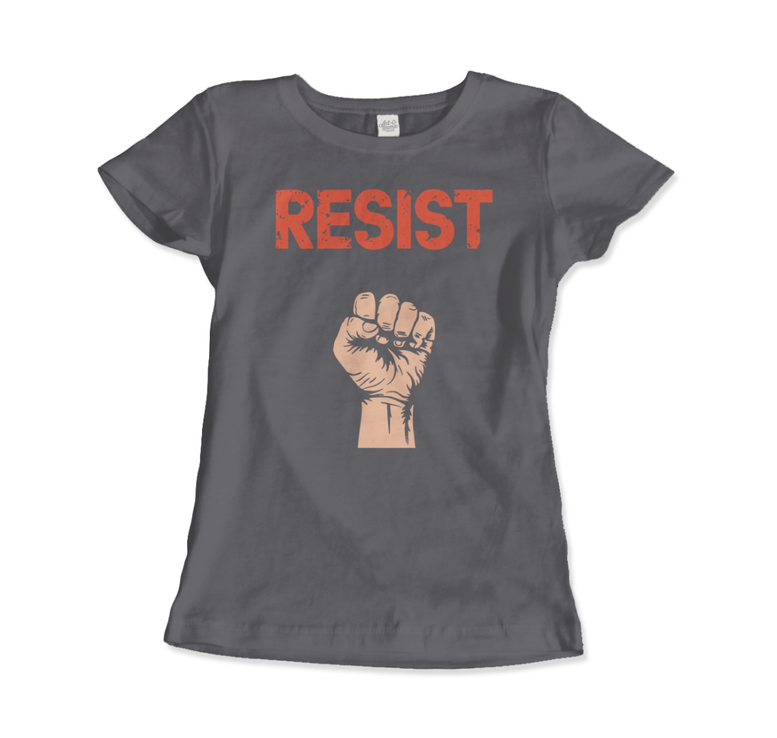 Resist Raised Fist with Distressed Design t-shirt by Art-O-Rama Shop