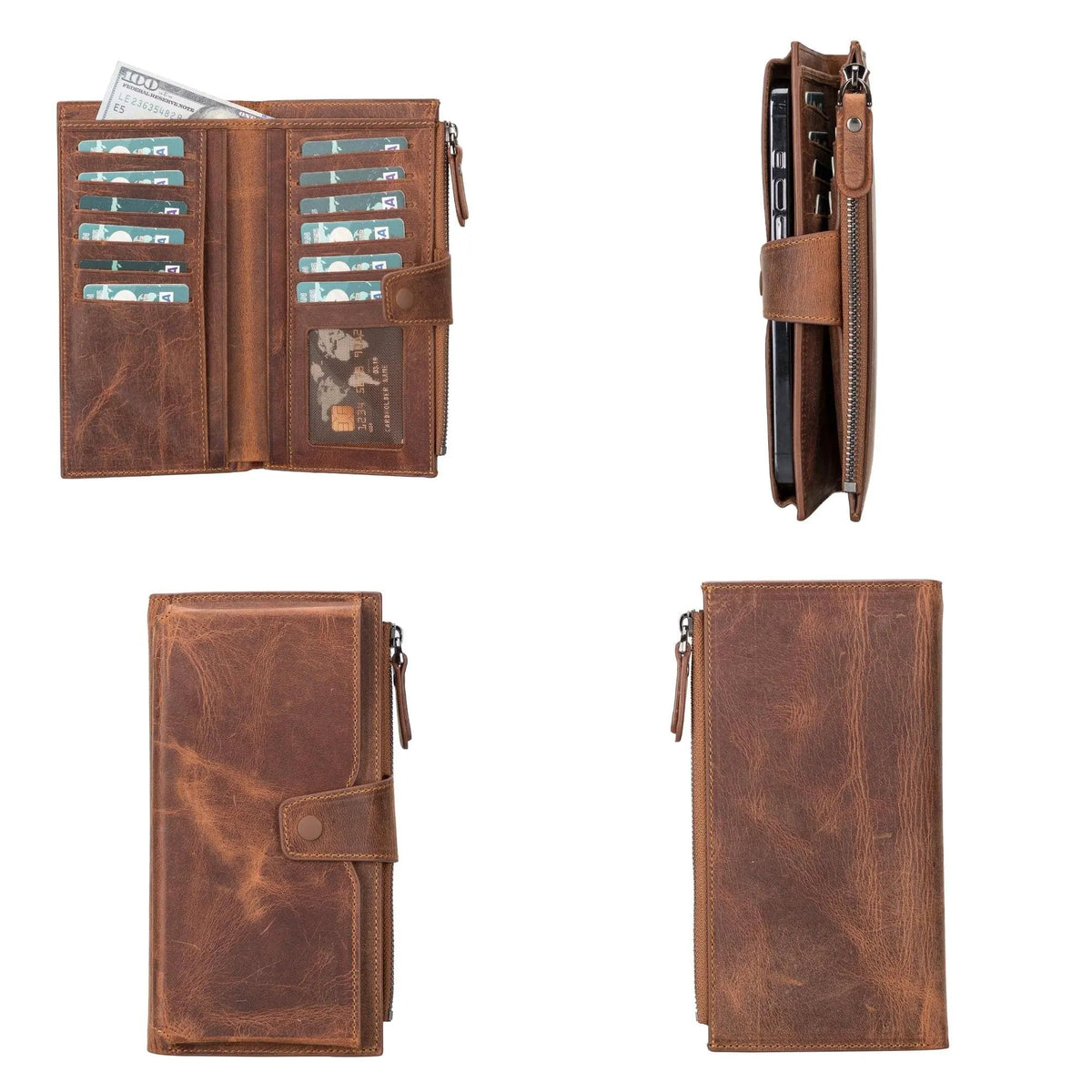 Riverton Women's Leather Wallet with Cell Phone Section by TORONATA