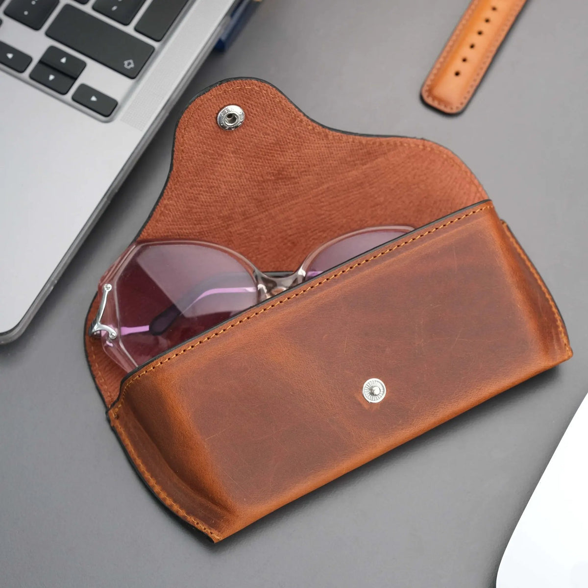 Rochester Full-Grain Leather Eyeglass Case by TORONATA
