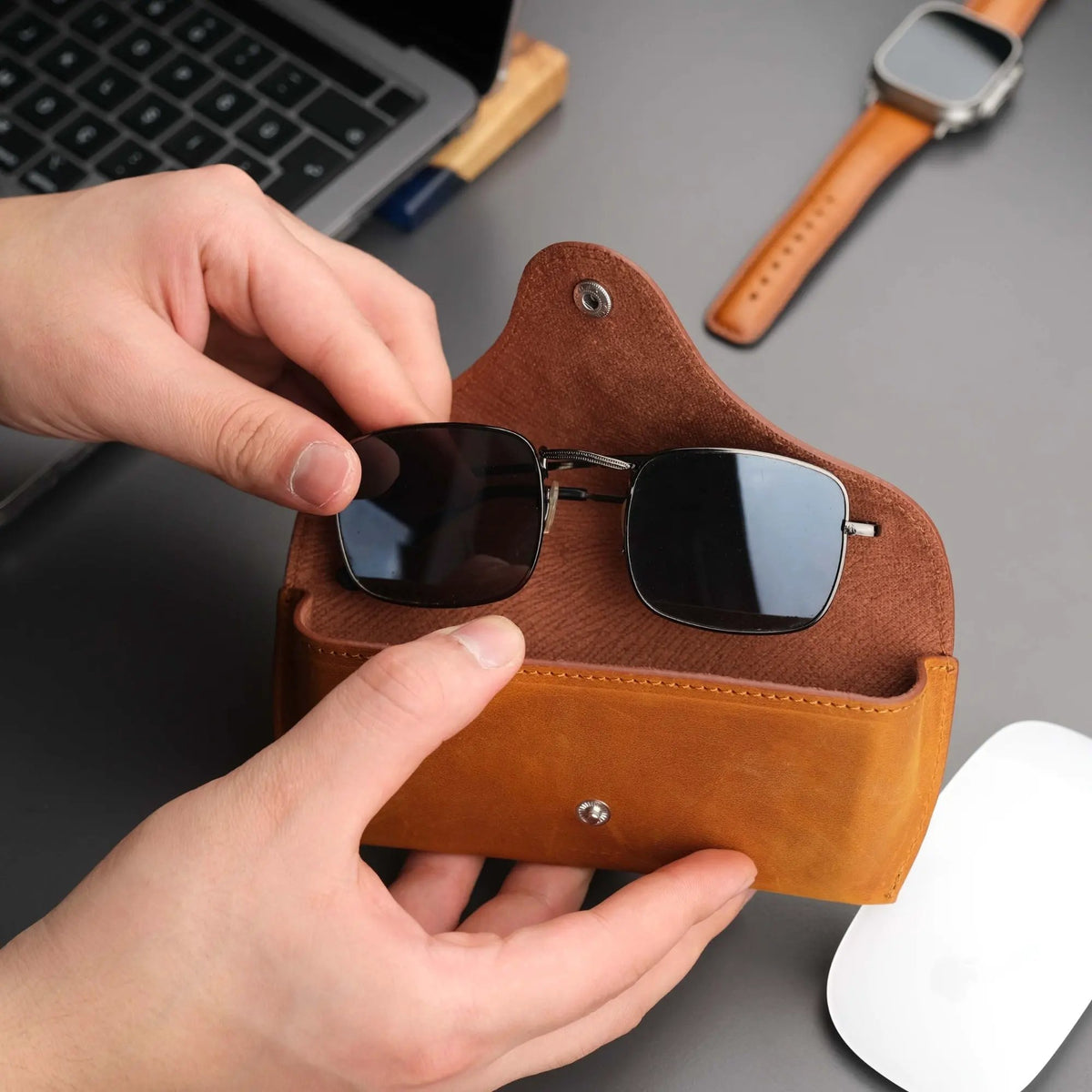 Rochester Full-Grain Leather Eyeglass Case by TORONATA