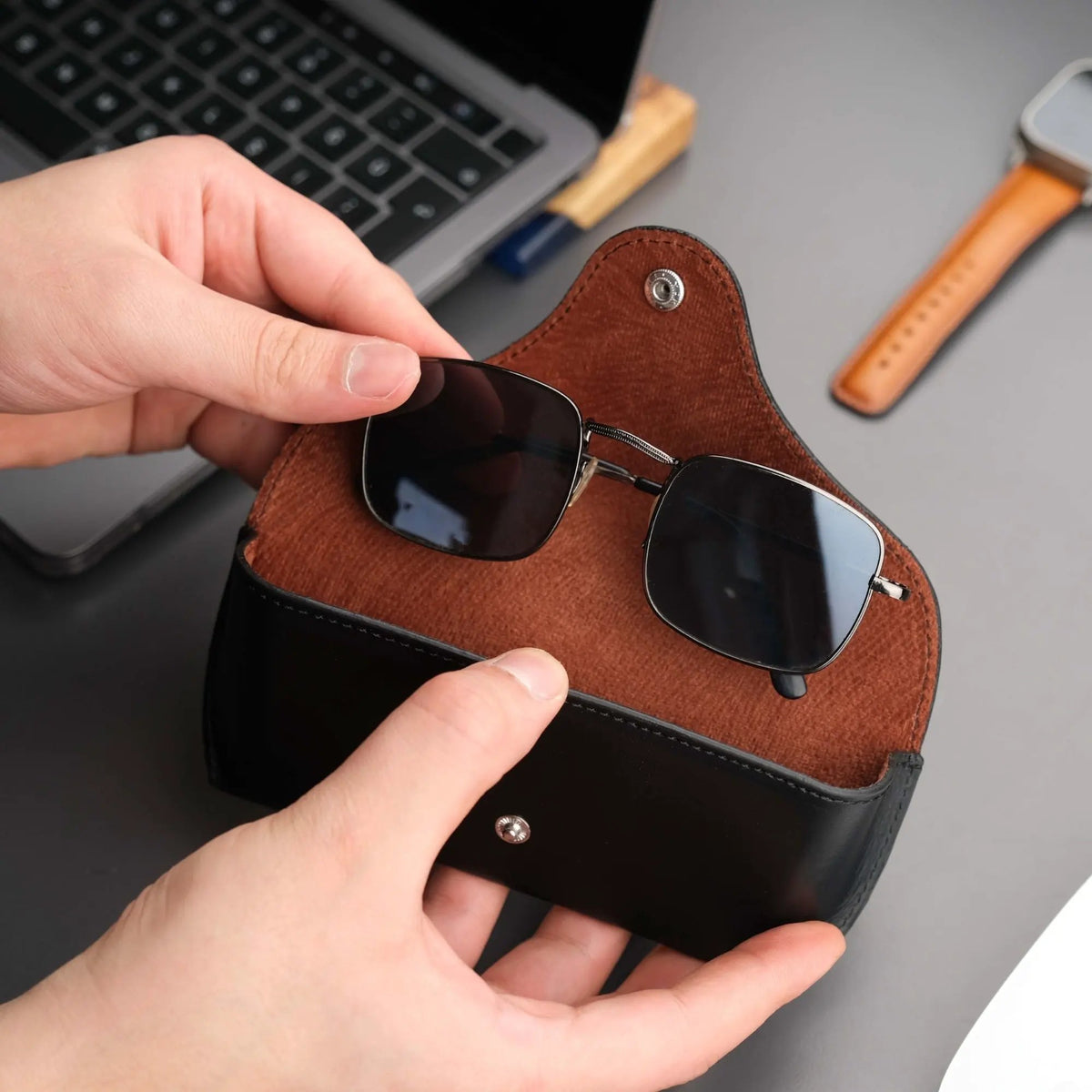 Rochester Full-Grain Leather Eyeglass Case by TORONATA