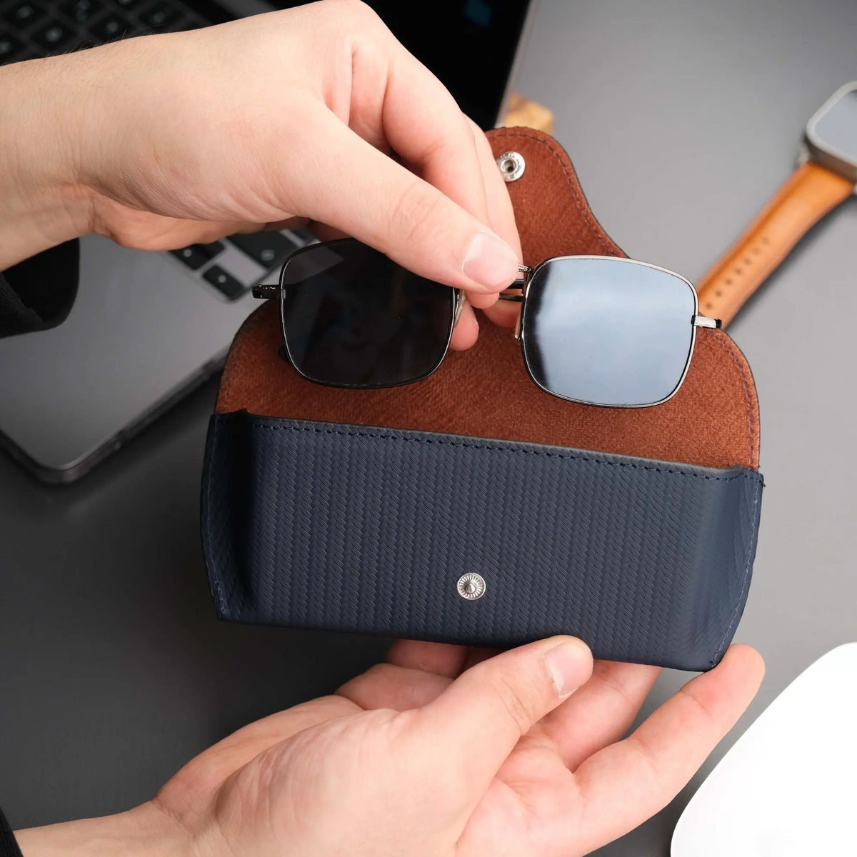 Rochester Full-Grain Leather Eyeglass Case by TORONATA