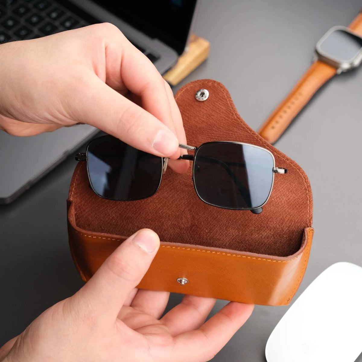 Rochester Full-Grain Leather Eyeglass Case by TORONATA