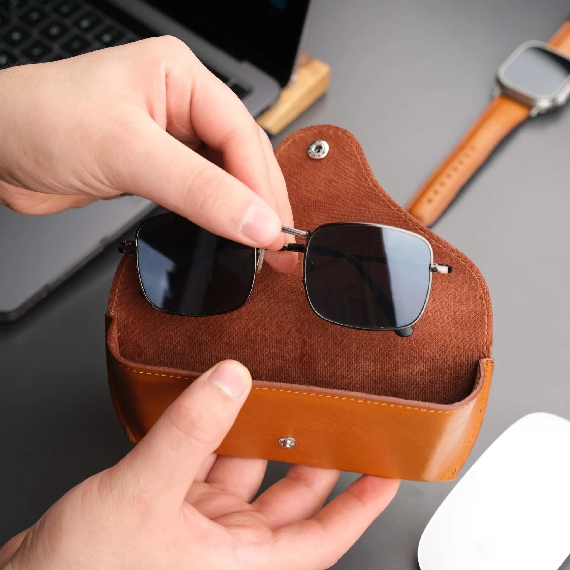 Rochester Full-Grain Leather Eyeglass Case by TORONATA