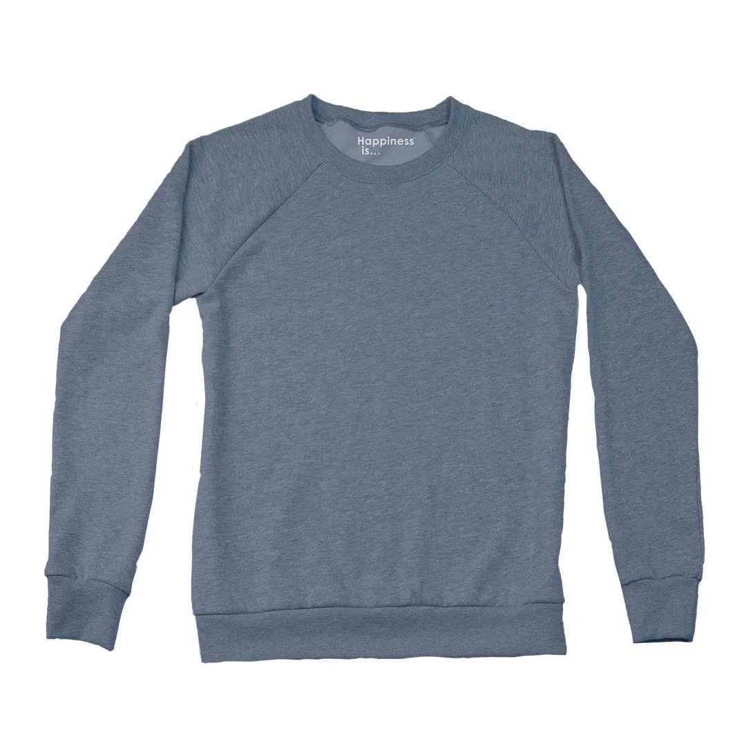 Women's Plain Crew Sweatshirt, Heather Navy by Coloured Blanks