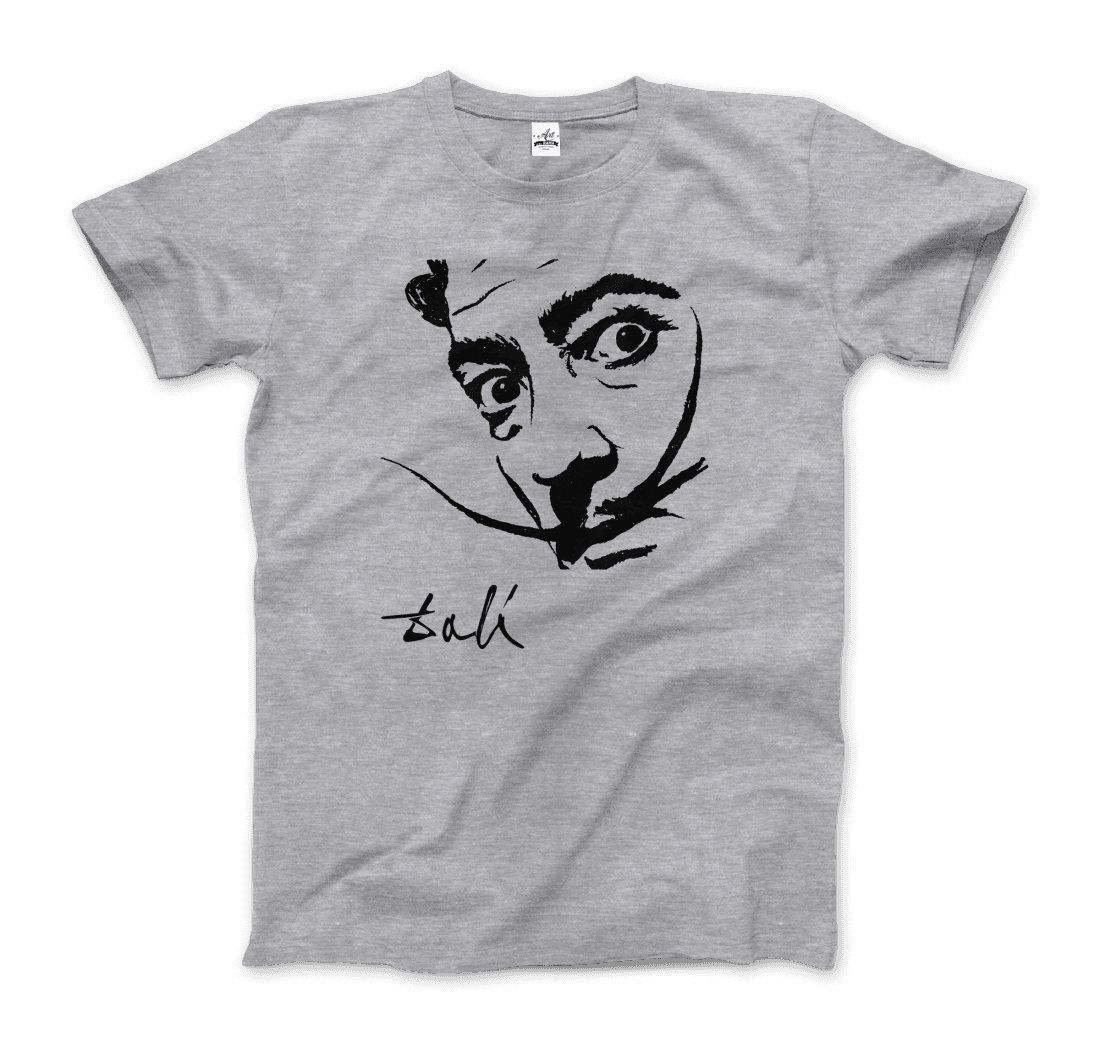 Salvador Dali Portrait Sketch artwork t-shirt by Art-O-Rama Shop