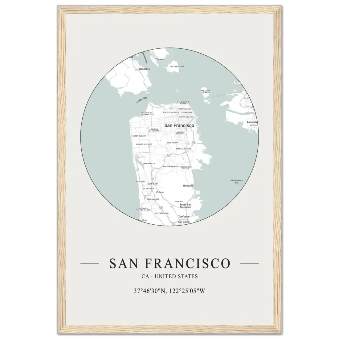 San Francisco, United States minimalist map poster by Art-O-Rama Shop