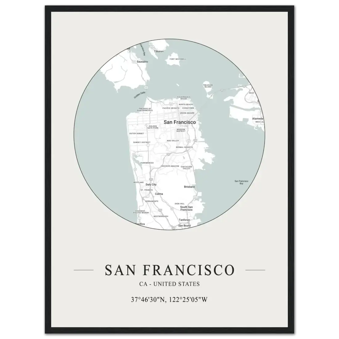San Francisco, United States minimalist map poster by Art-O-Rama Shop
