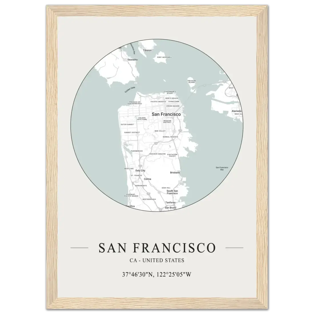 San Francisco, United States minimalist map poster by Art-O-Rama Shop