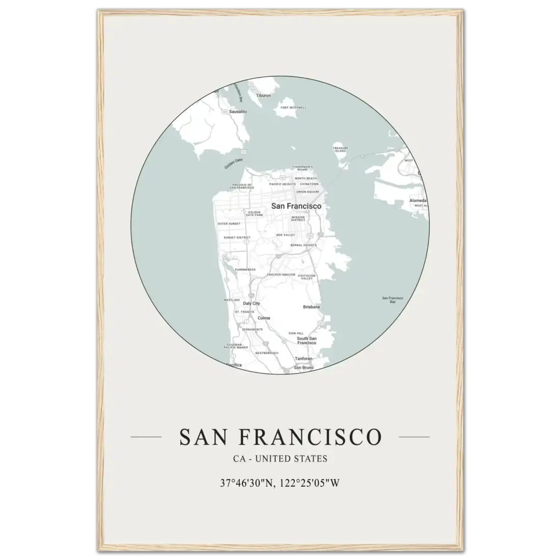 San Francisco, United States minimalist map poster by Art-O-Rama Shop