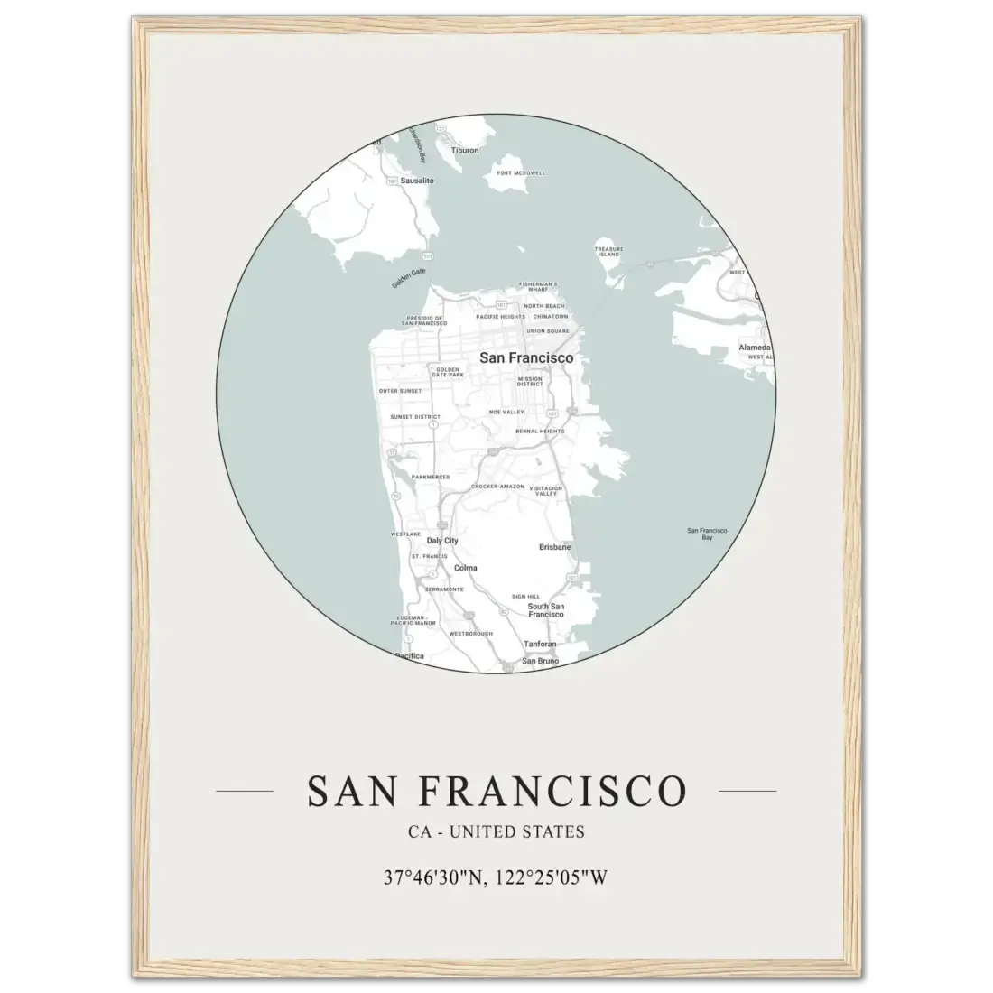 San Francisco, United States minimalist map poster by Art-O-Rama Shop