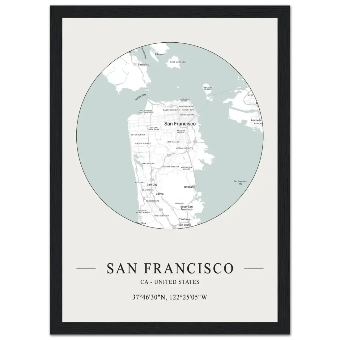 San Francisco, United States minimalist map poster by Art-O-Rama Shop
