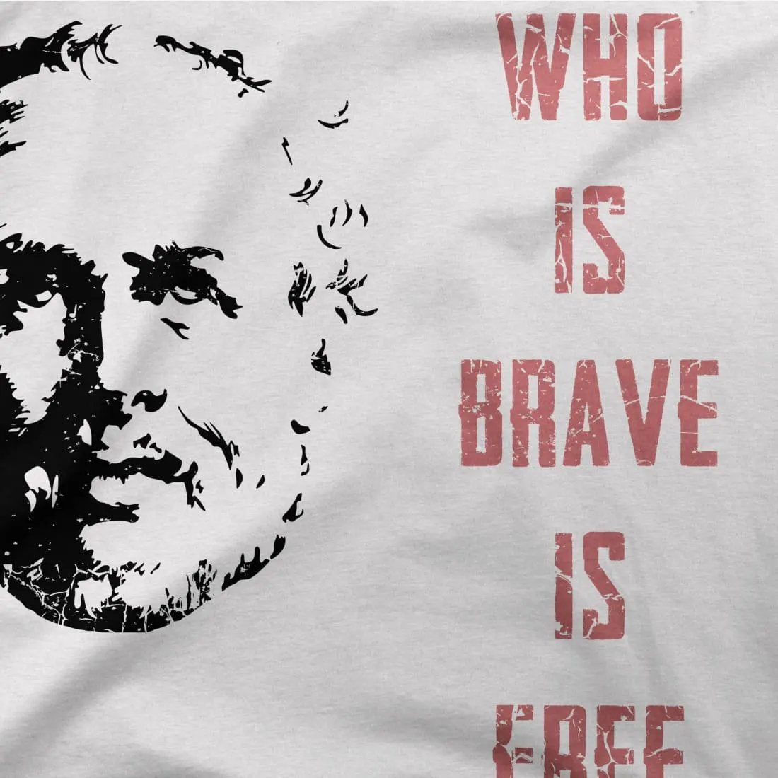 Seneca Famous Stoic Quote- He Who is Brave is Free t-shirt by Art-O-Rama Shop