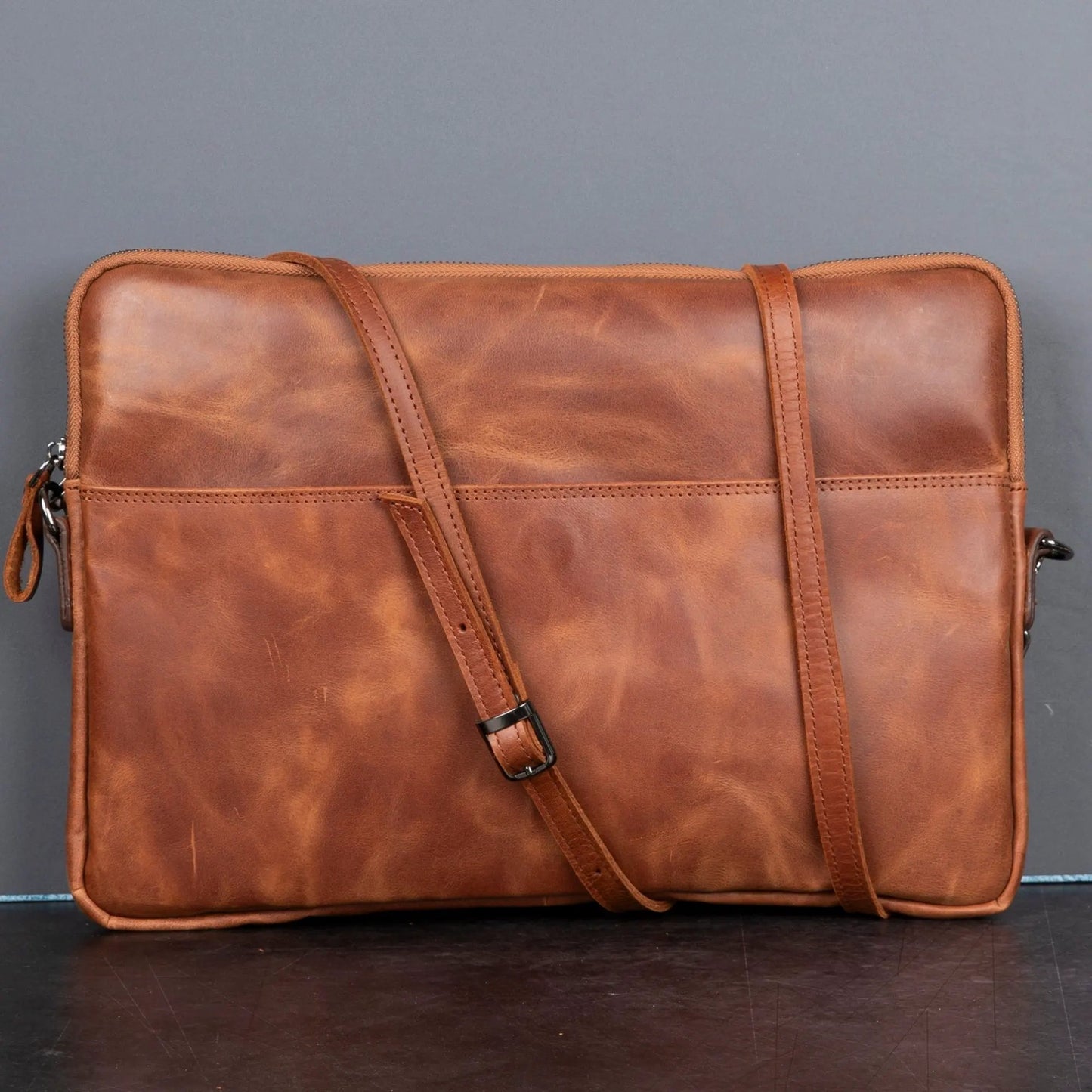 Seward Leather Laptop Bag with Shoulder Strap - MacBook Sleeve 14" & 16" by TORONATA