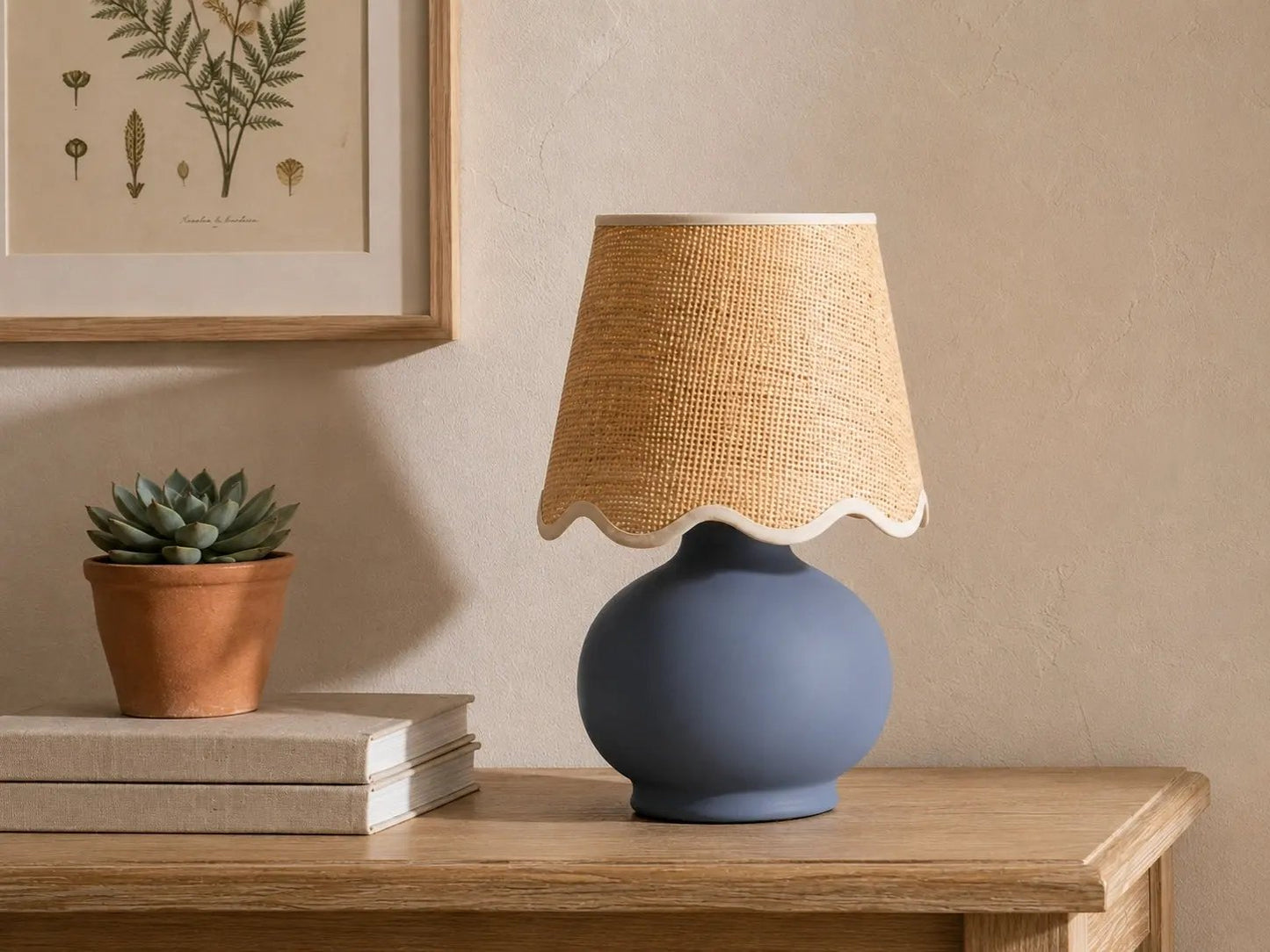 Benton Handmade Ceramic Table Lamp with Cotton Shade by TORONATA