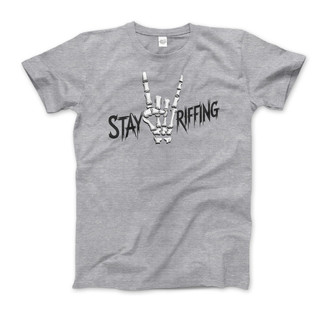 Stay Riffing Rock'n Roll Skull t-shirt by Art-O-Rama Shop