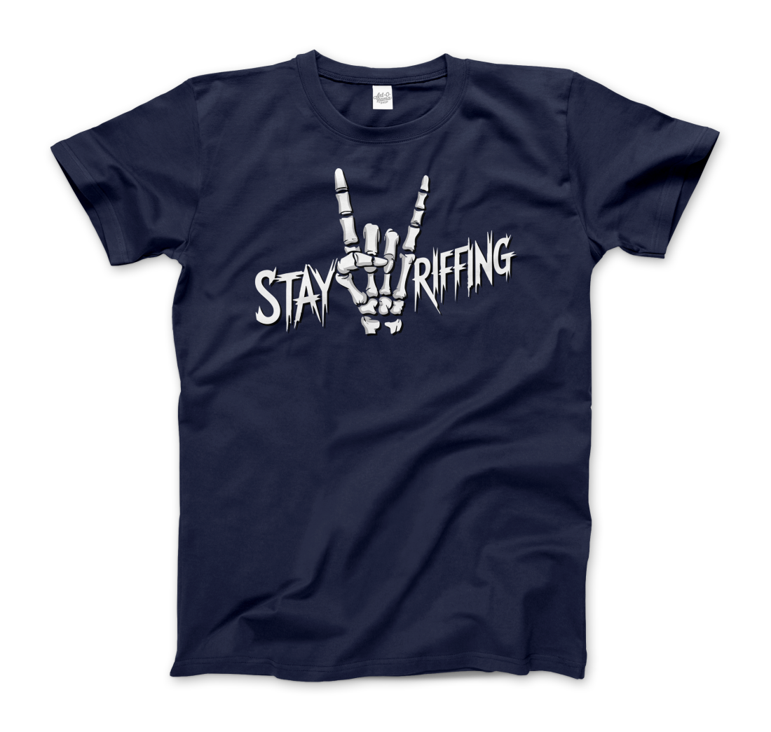 Stay Riffing Rock'n Roll Skull t-shirt by Art-O-Rama Shop