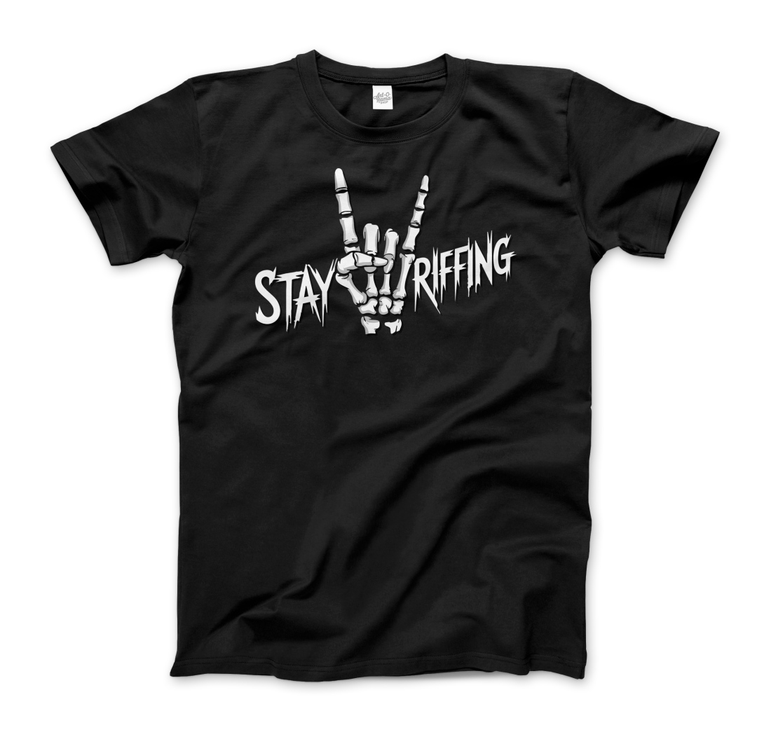 Stay Riffing Rock'n Roll Skull t-shirt by Art-O-Rama Shop