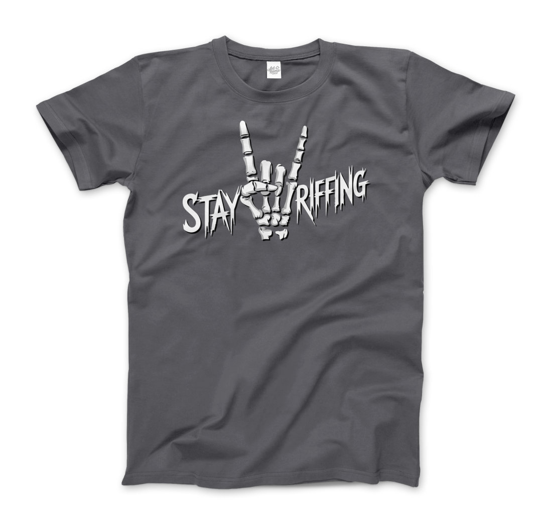 Stay Riffing Rock'n Roll Skull t-shirt by Art-O-Rama Shop