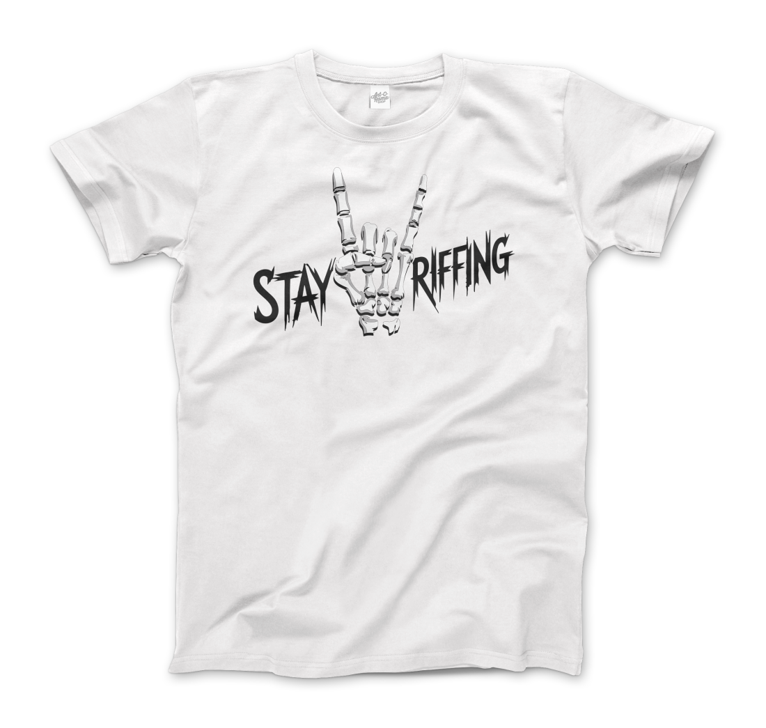 Stay Riffing Rock'n Roll Skull t-shirt by Art-O-Rama Shop