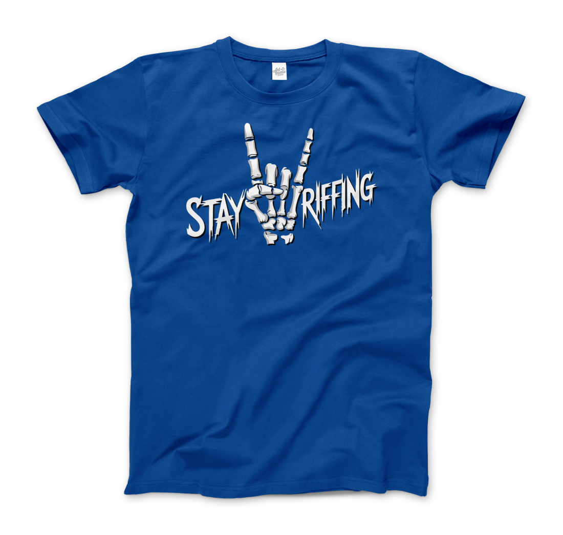 Stay Riffing Rock'n Roll Skull t-shirt by Art-O-Rama Shop