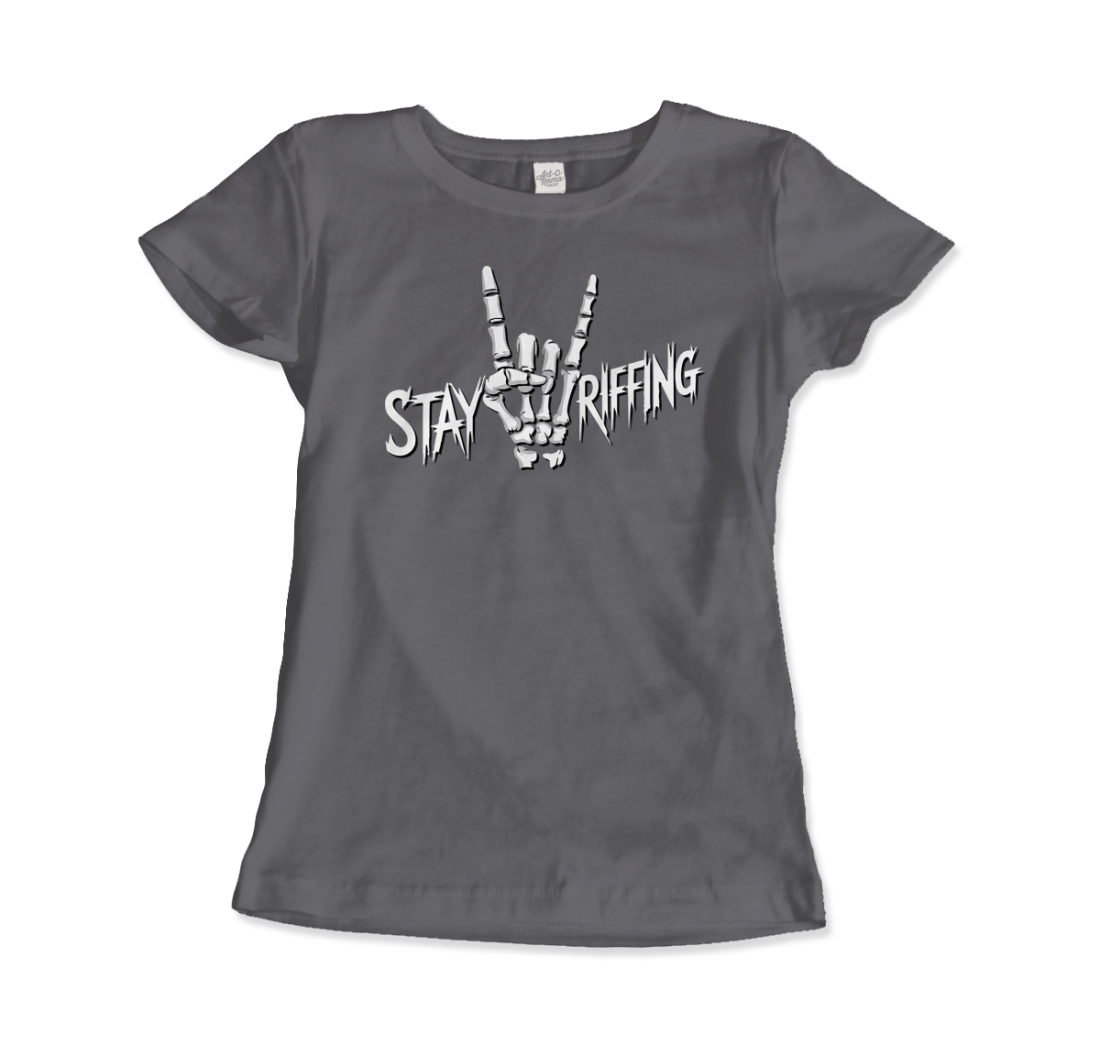 Stay Riffing Rock'n Roll Skull t-shirt by Art-O-Rama Shop