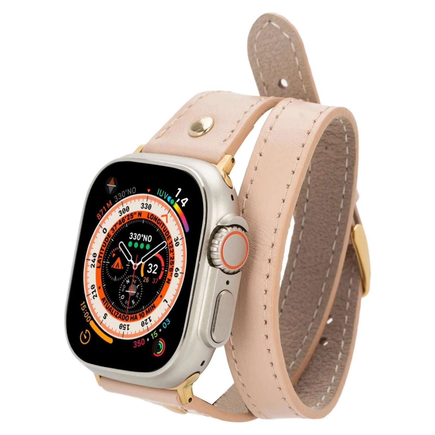 Syracuse Double Tour Leather Bands for Apple Watch 9, Ultra 2 and SE by TORONATA