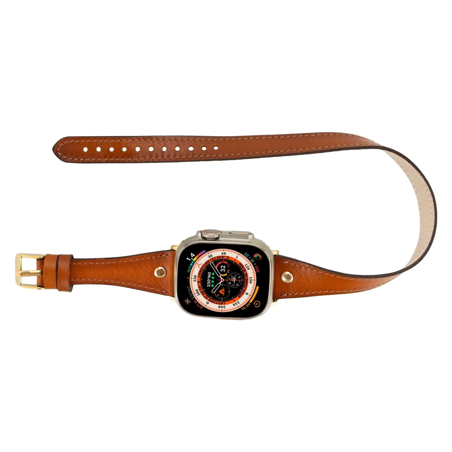 Syracuse Double Tour Leather Bands for Apple Watch 9, Ultra 2 and SE by TORONATA