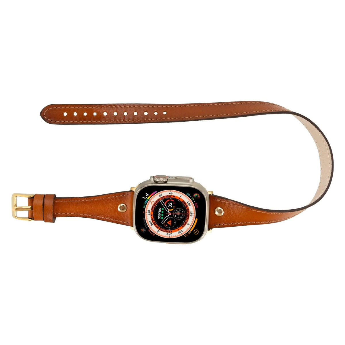 Syracuse Double Tour Leather Bands for Apple Watch 9, Ultra 2 and SE by TORONATA