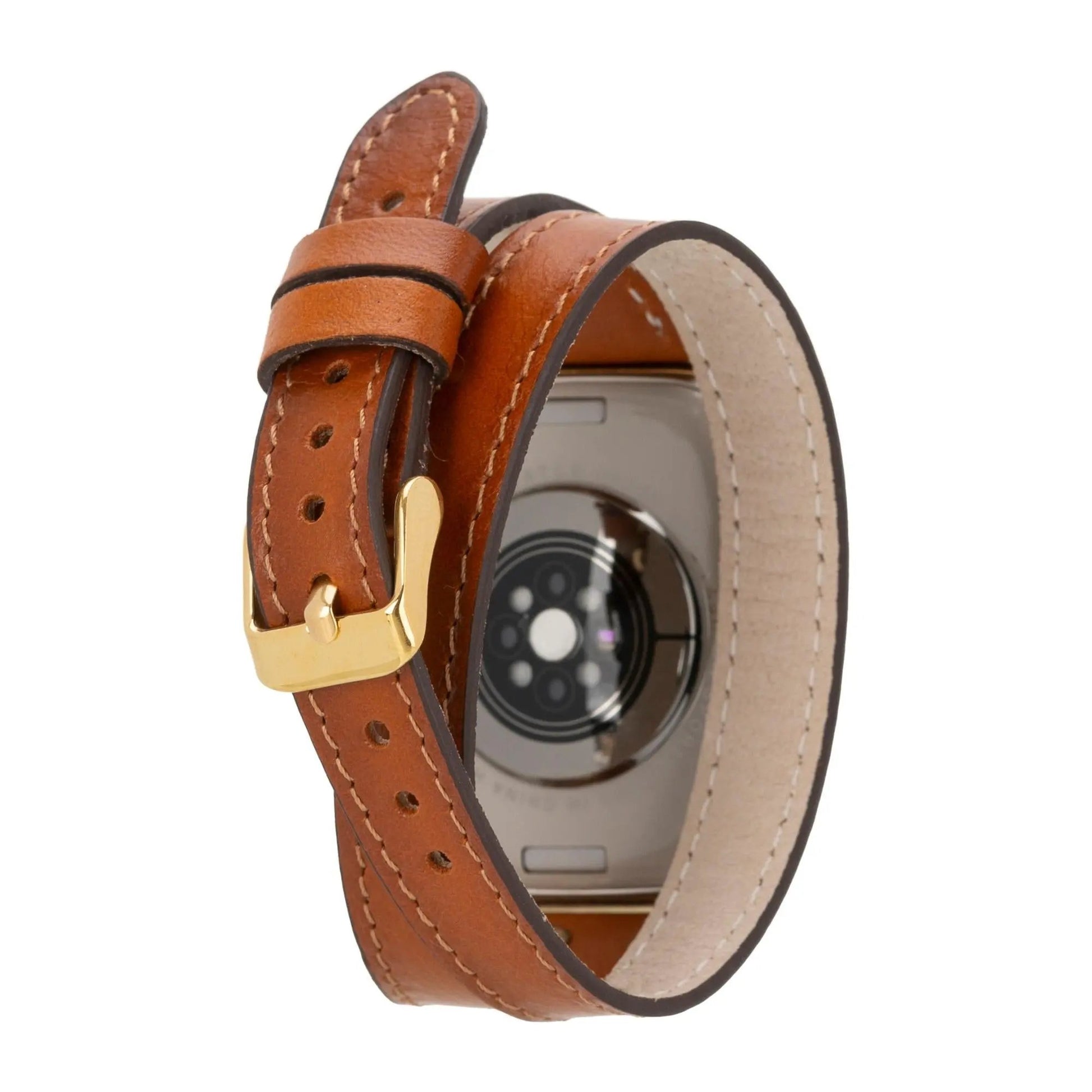 Syracuse Double Tour Leather Bands for Apple Watch 9, Ultra 2 and SE by TORONATA