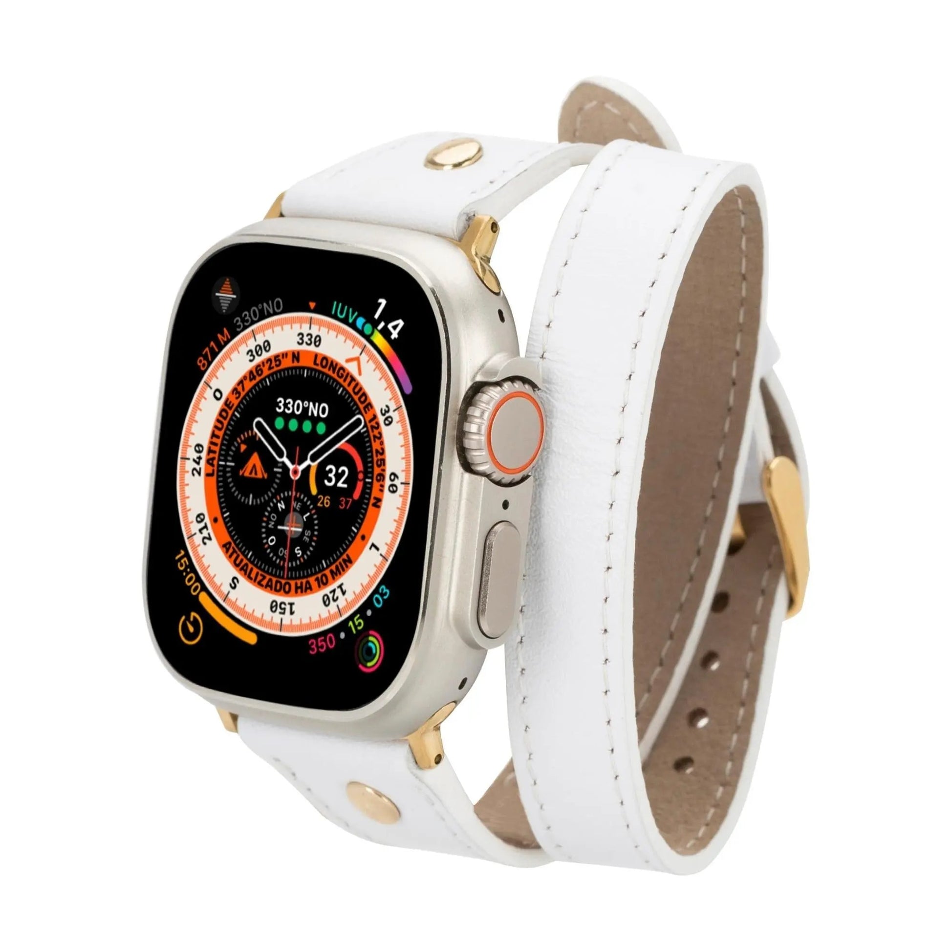 Syracuse Double Tour Leather Bands for Apple Watch 9, Ultra 2 and SE by TORONATA