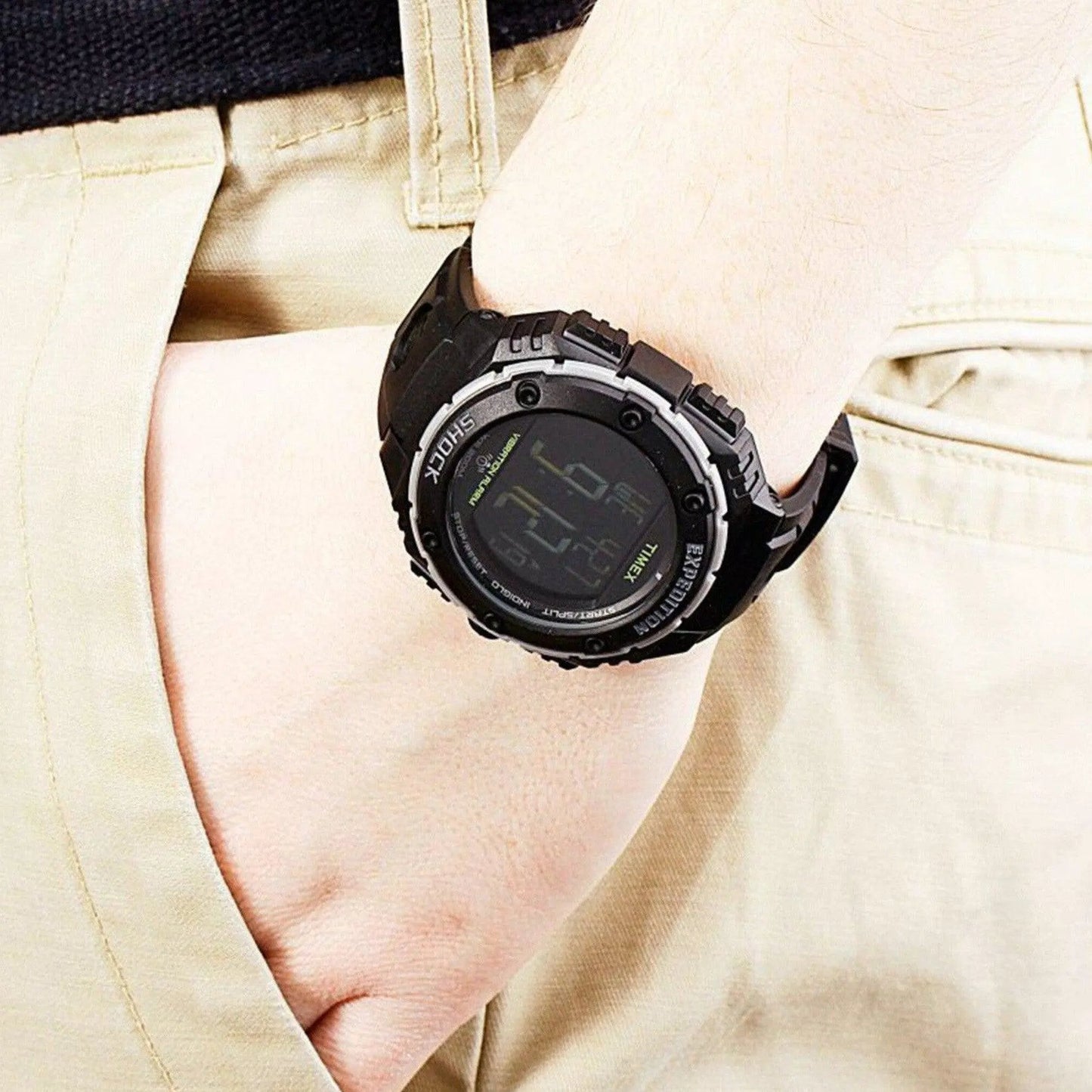 Timex Men's Black Resin Watch, Digital Dial | T49950 by TIMEX