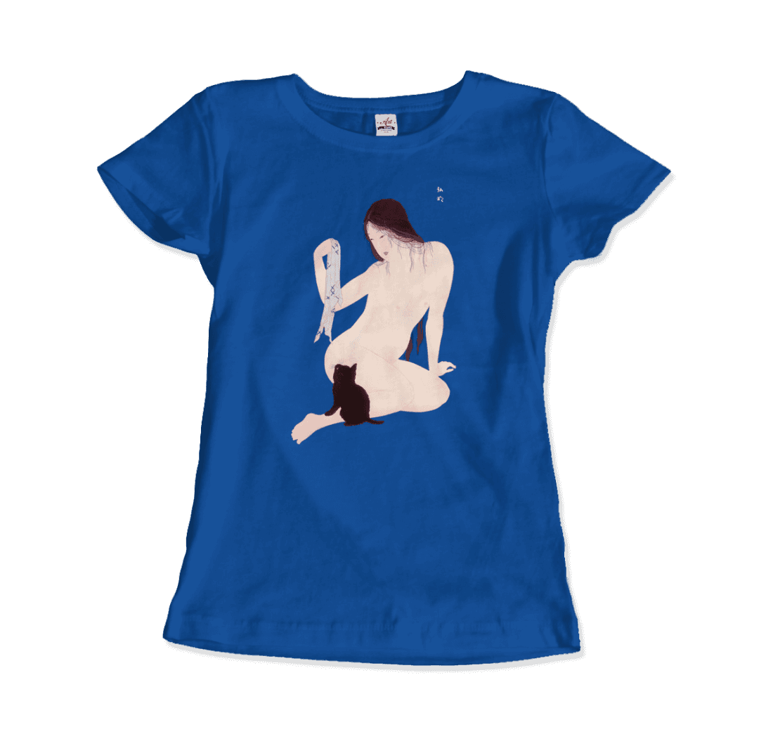 Takahashi Hiroaki Nude Playing with a Cat, 1927 artwork t-shirt by Art-O-Rama Shop