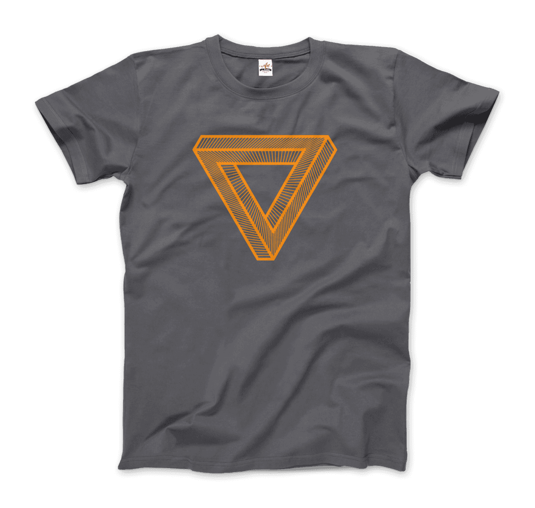 MC Escher the Penrose Triangle from a Journey Through Time DARK t-shirt by Art-O-Rama Shop