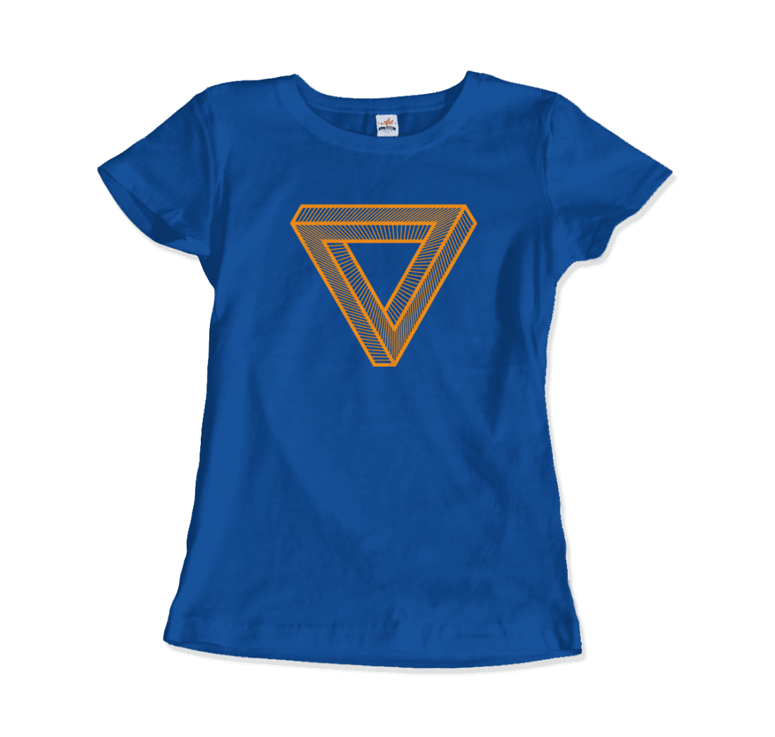 MC Escher the Penrose Triangle from a Journey Through Time DARK t-shirt by Art-O-Rama Shop