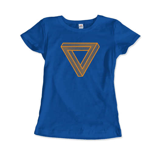 MC Escher the Penrose Triangle from a Journey Through Time DARK t-shirt by Art-O-Rama Shop