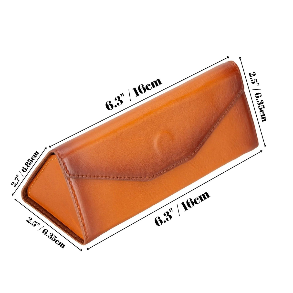 Triangle Leather Glasses Case – Vintage Eyewear Holder by TORONATA