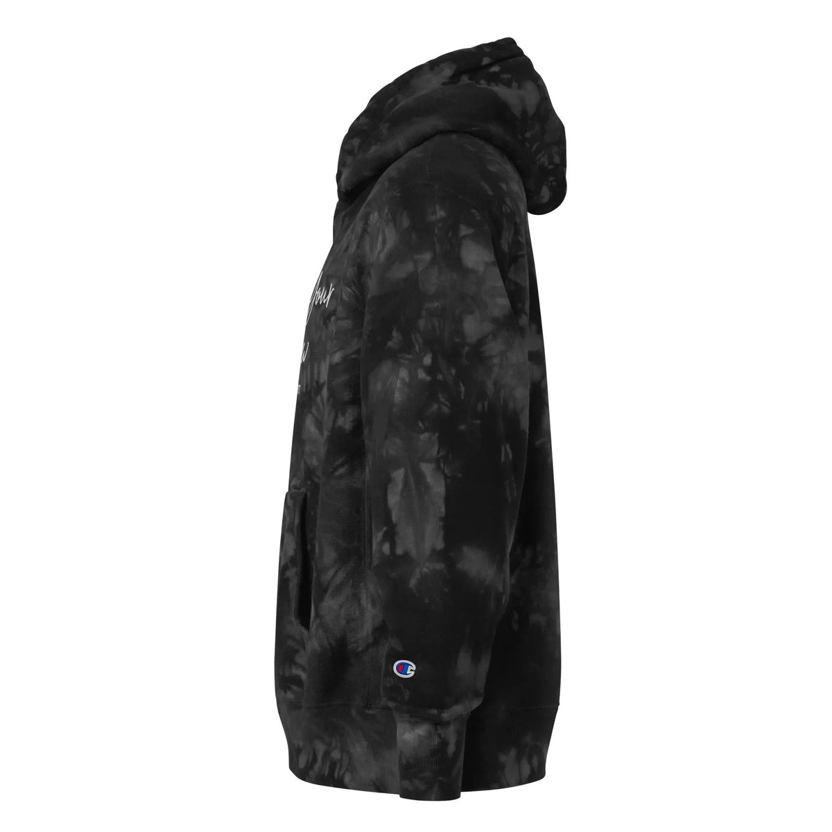Own Your Glow Unisex Champion tie-dye hoodie with Embroidery | Champion hoodie by Maiden-Art