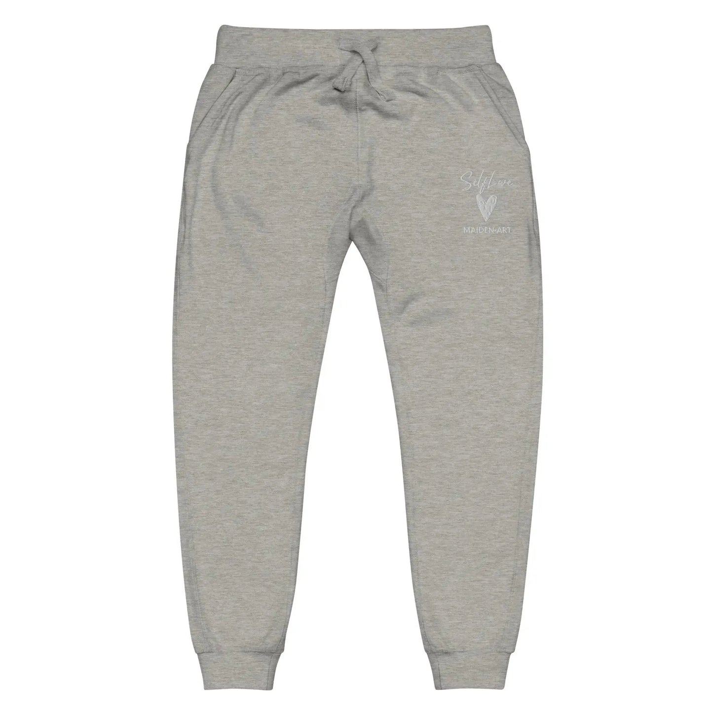 Self Love Unisex fleece sweatpants with Embroidery fashion sweatpants by Maiden-Art