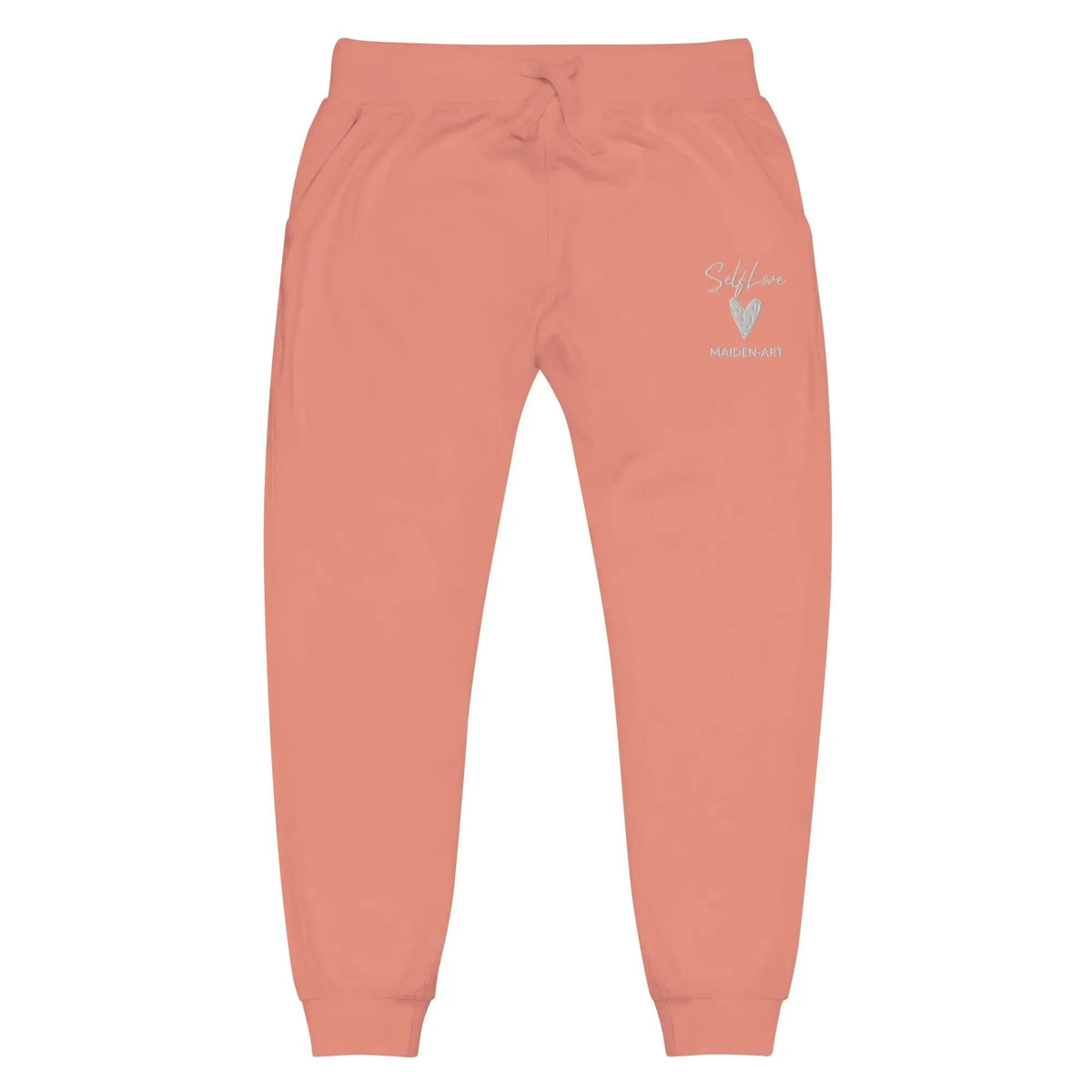 Self Love Unisex fleece sweatpants with Embroidery fashion sweatpants by Maiden-Art