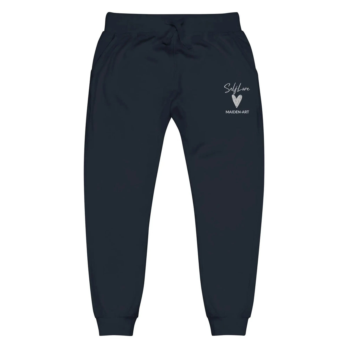 Self Love Unisex fleece sweatpants with Embroidery fashion sweatpants by Maiden-Art