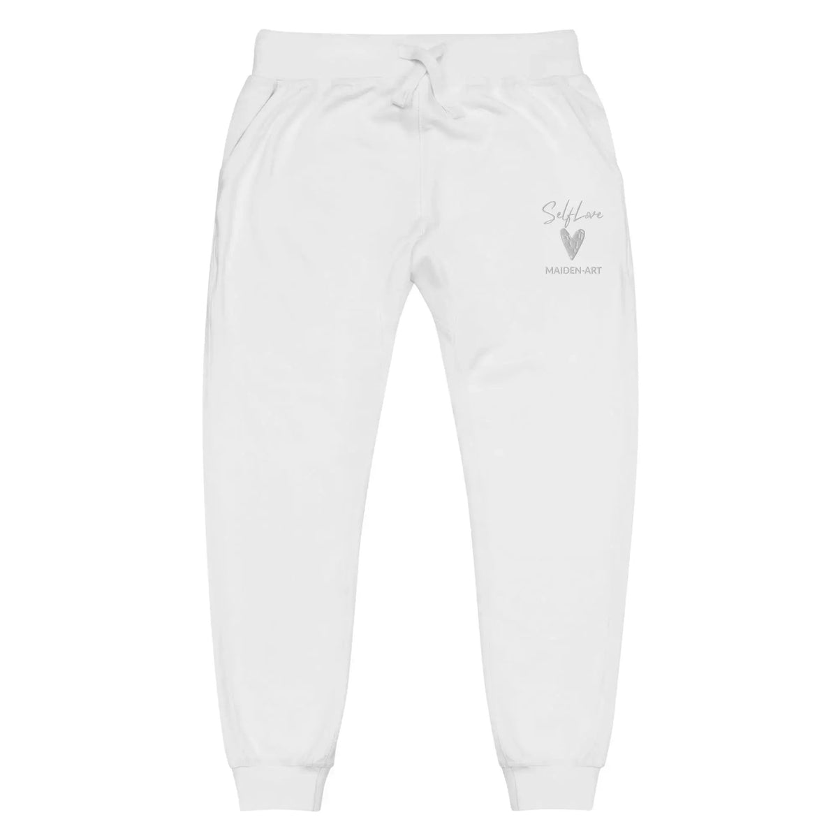 Self Love Unisex fleece sweatpants with Embroidery fashion sweatpants by Maiden-Art