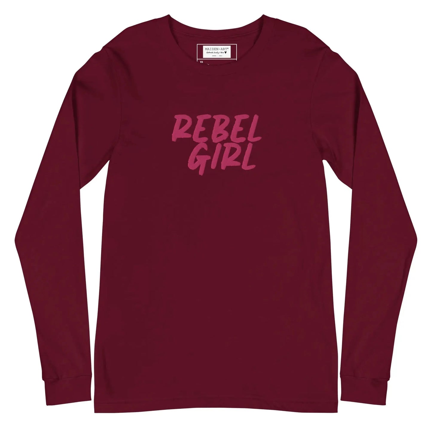 Rebel Girl Unisex Long Sleeve Tee with EMBROIDERY by Maiden-Art