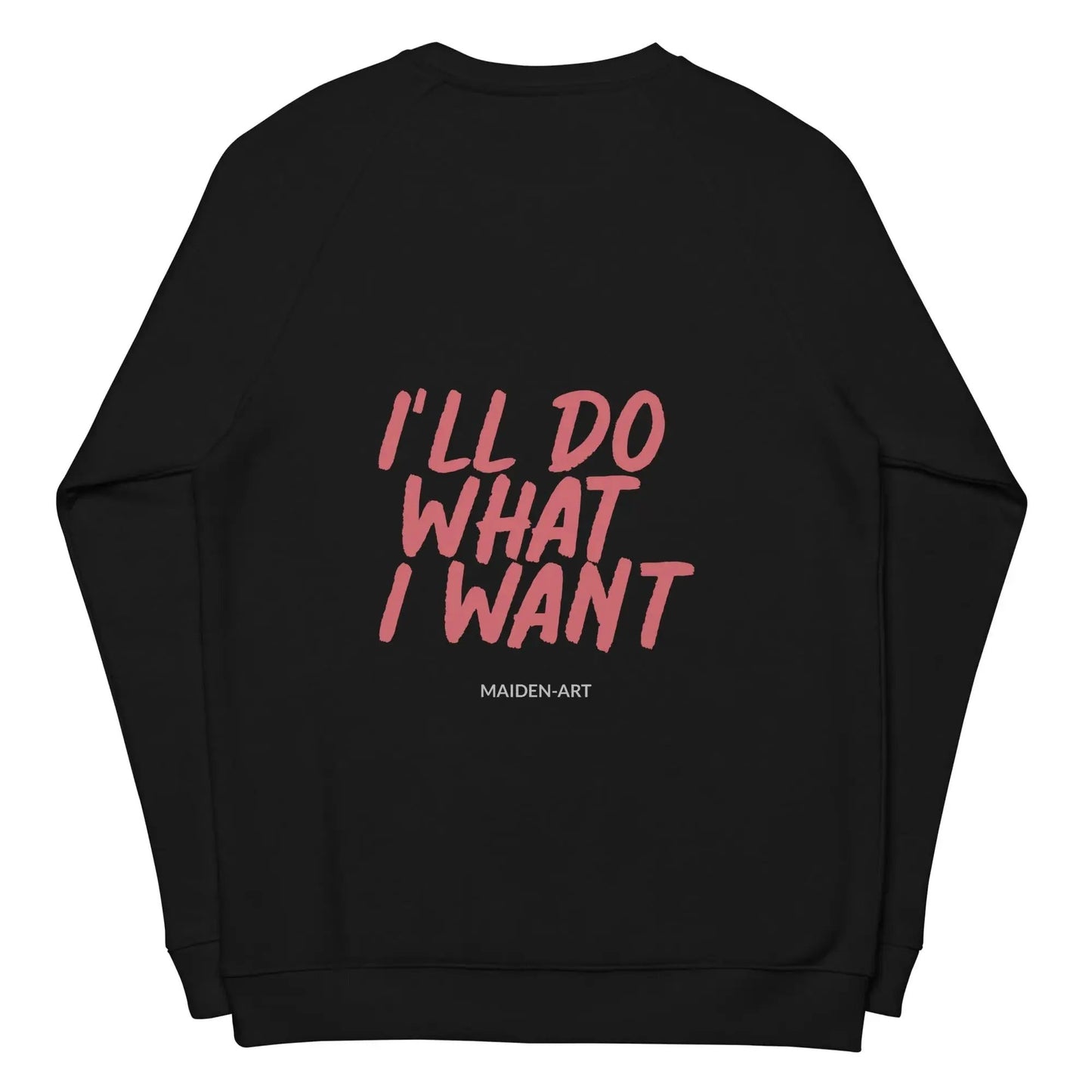 Rebel Girl Unisex organic raglan sweatshirt Organic Clothing with EMBROIDERY by Maiden-Art
