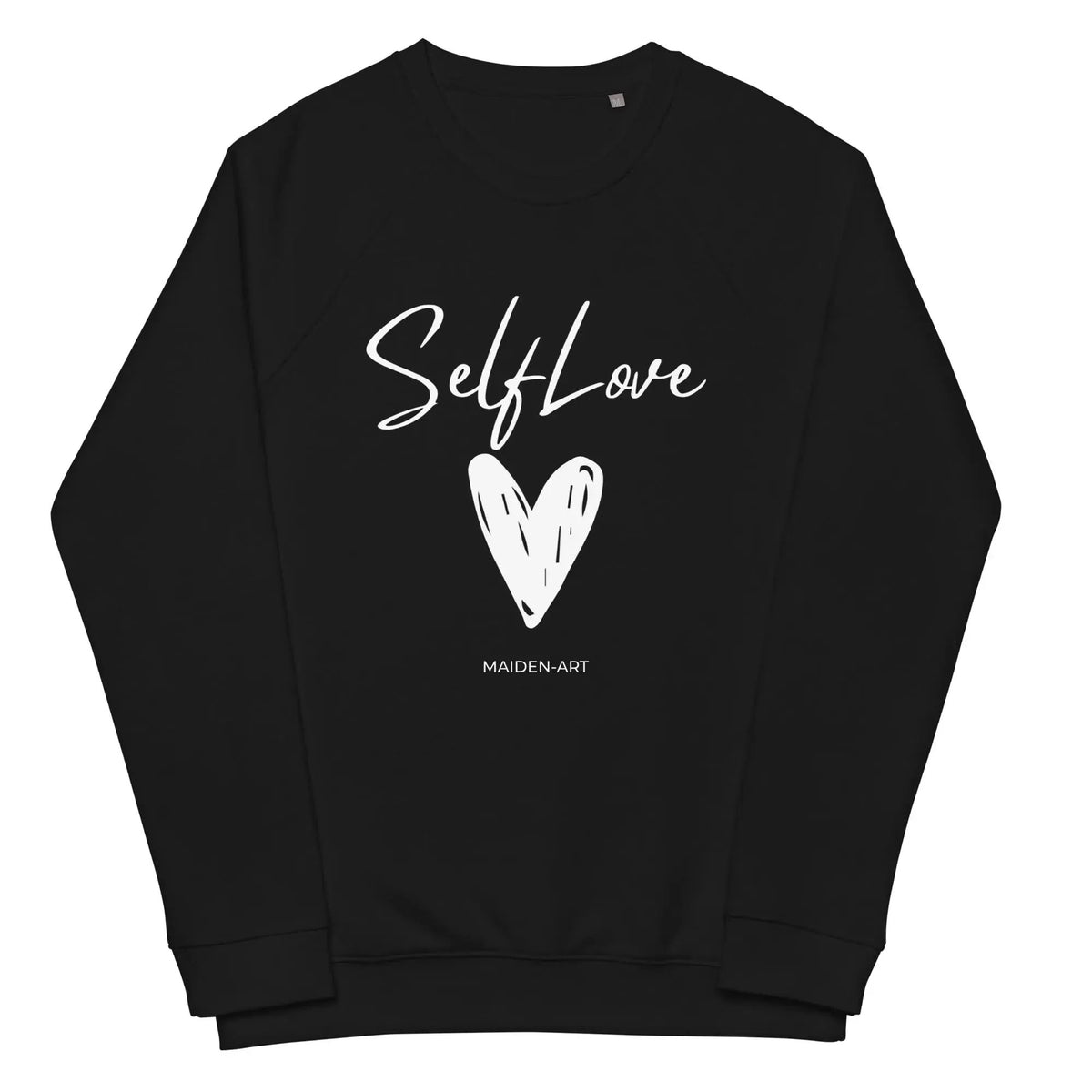 Organic sweatshirt SELF LOVE Unisex organic raglan sweatshirt by Maiden-Art