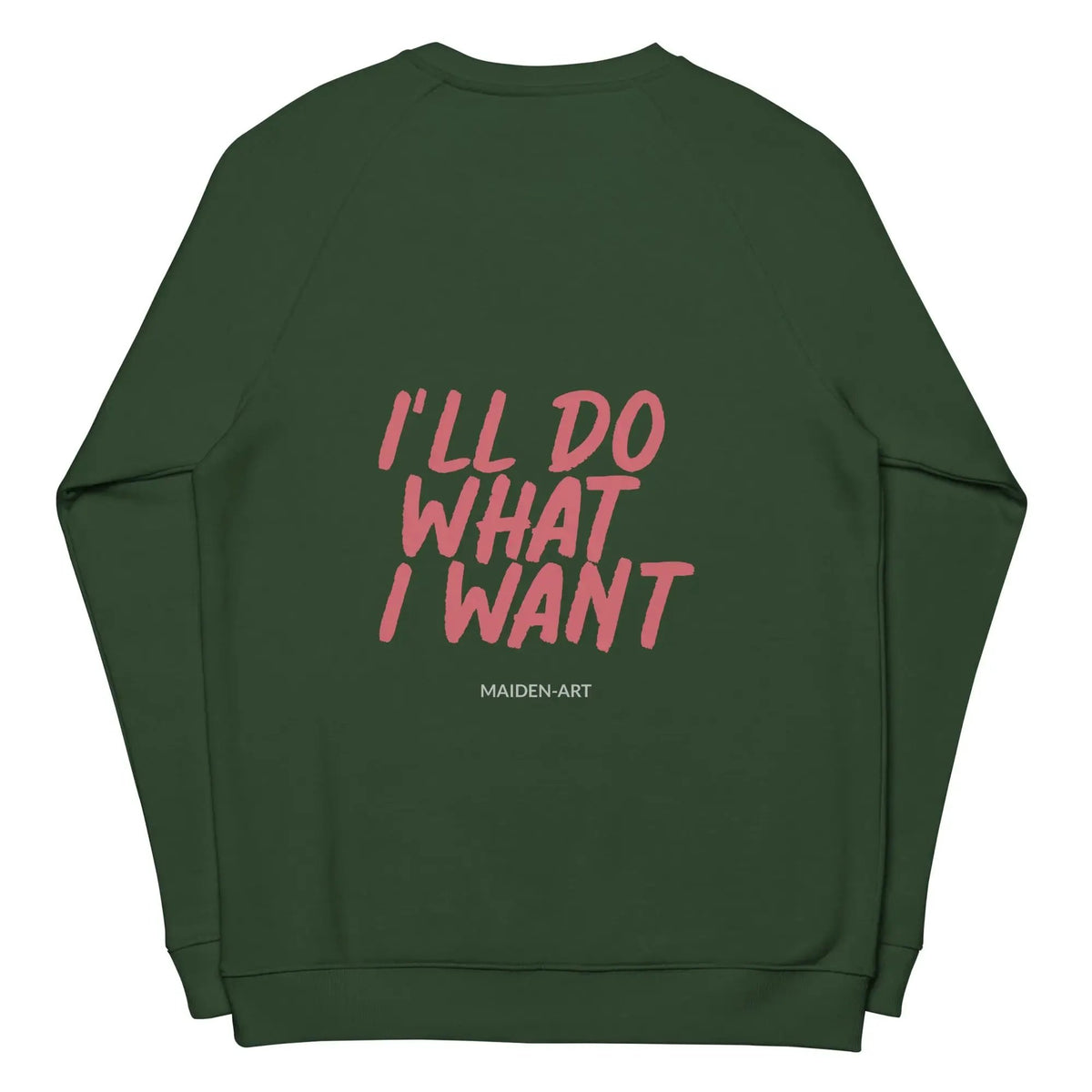 Rebel Girl Unisex organic raglan sweatshirt Organic Clothing with EMBROIDERY by Maiden-Art