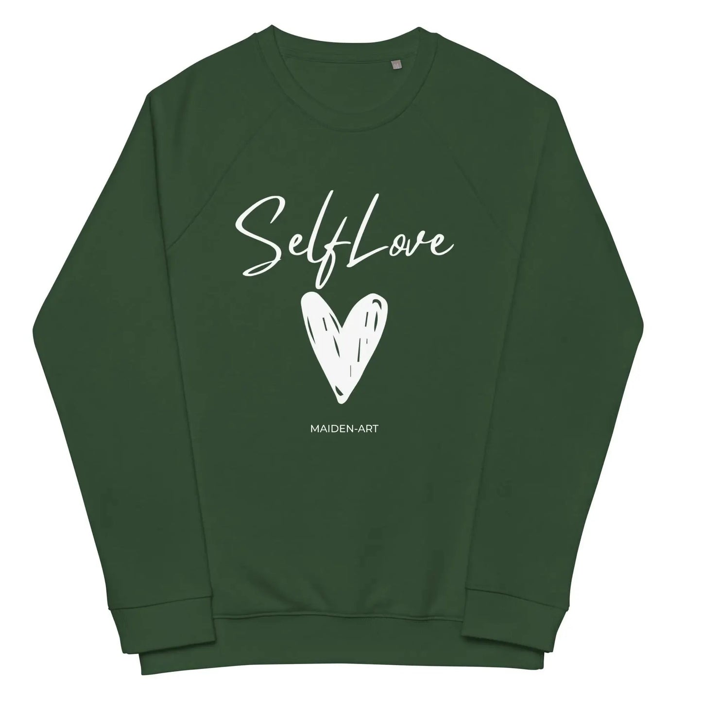 Organic sweatshirt SELF LOVE Unisex organic raglan sweatshirt by Maiden-Art