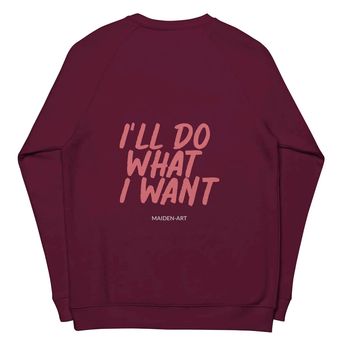 Rebel Girl Unisex organic raglan sweatshirt Organic Clothing with EMBROIDERY by Maiden-Art